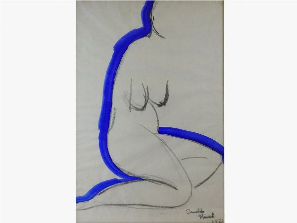 Arnaldo Miniati : Nudo femminile 1971  - Asta Arte moderna e contemporanea / Arredi, Argenti e Dipinti Antichi - Associazione Nazionale - Case d'Asta italiane