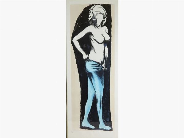 Renato Guttuso : Nudo femminile  - Asta Arte moderna e contemporanea / Arredi, Argenti e Dipinti Antichi - Associazione Nazionale - Case d'Asta italiane