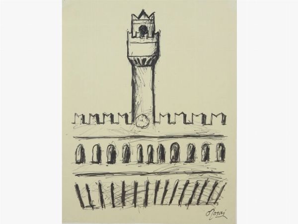 OTTONE ROSAI : Palazzo Vecchio (1954)  - Asta Arte moderna e contemporanea / Arredi, Argenti e Dipinti Antichi - Associazione Nazionale - Case d'Asta italiane