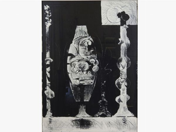 Graham Vivian Sutherland : Composizione  - Asta Arte moderna e contemporanea / Arredi, Argenti e Dipinti Antichi - Associazione Nazionale - Case d'Asta italiane