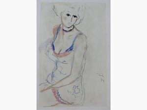 Bruno Paoli : Ritratti femminili 1974  - Asta Arte moderna e contemporanea / Arredi, Argenti e Dipinti Antichi - Associazione Nazionale - Case d'Asta italiane