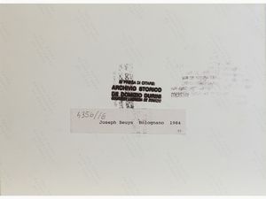 JOSEPH BEUYS : Joseph Beuys - Bolognano 1975  - Asta Arte moderna e contemporanea / Arredi, Argenti e Dipinti Antichi - Associazione Nazionale - Case d'Asta italiane