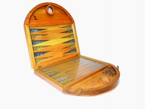 MARIO CEROLI - Grande scatola in legno di pino per il gioco del Backgammon