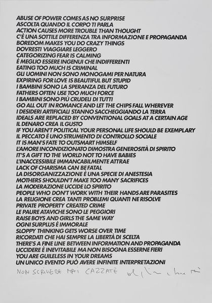 Maurizio Cattelan : Ho incontrato Alighiero Boetti alla Biennale di Venezia nel 1990.  - Asta ASTA 256 ARTE MODERNA (ONLINE) - Associazione Nazionale - Case d'Asta italiane