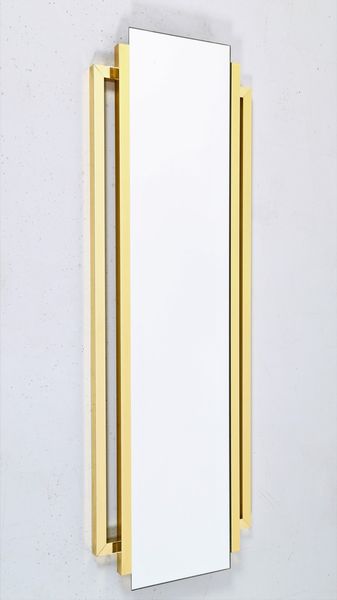 RIZZO WILLY (1928 - 2013) : Specchiera in metallo ottonato e vetro  per Sabot  - Asta ASTA 257 DESIGN (ONLINE) - Associazione Nazionale - Case d'Asta italiane