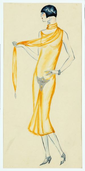 BURGNER DODO DORTE CLARA (1907 - 1998) : Donna con vestito giallo.  - Asta ASTA 257 DESIGN (ONLINE) - Associazione Nazionale - Case d'Asta italiane
