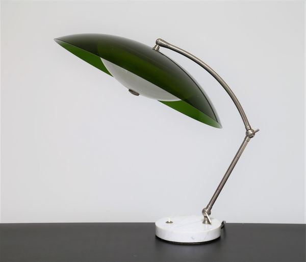 STILUX : Lampada da tavolo in metallo  perspex e base in marmo  anni 50  - Asta ASTA 257 DESIGN (ONLINE) - Associazione Nazionale - Case d'Asta italiane