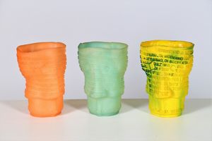 PESCE GAETANO (n. 1939) - Tre vasi Goto  realizzati per 'Caff Florian' durante la mostra temporanea  Biennale di Venezia del 1995. commissionata da Lavazza