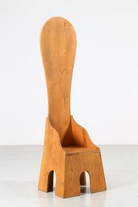 CEROLI MARIO (n. 1938) - Copia di sedie trono  in legno di pino  serie Mobili nella Valle  per Poltronova  anni 70
