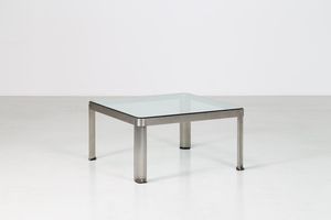 TECNO - Tavolino da caff in acciaio e vetro  mod. T 113  anni 70