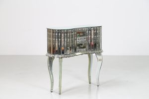 BRUSOTTI LUIGI - Attrib. Mobile bar in vetro e ottone nichelato  anni 40