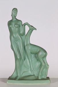 VILLEROY & BOCH - Gruppo figurativo ceramica  anni '30. Marchio sotto la base.