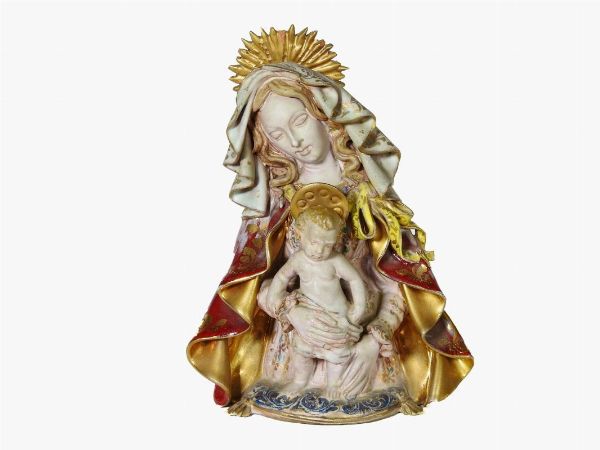 Eugenio Pattarino : Madonna con Bambino  - Asta Arredi e dipinti antichi - Associazione Nazionale - Case d'Asta italiane