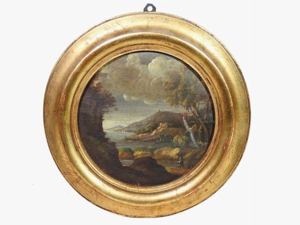 Scuola napoletana del XVIII secolo : Paesaggi  - Asta Arredi e dipinti antichi - Associazione Nazionale - Case d'Asta italiane