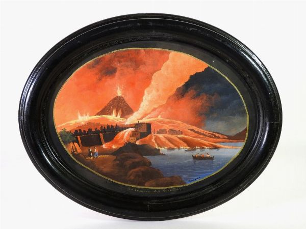 Eruzioni del Vesuvio  - Asta Arredi e dipinti antichi - Associazione Nazionale - Case d'Asta italiane
