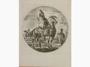 Stefano Della Bella : Soldati a cavallo  - Asta Arredi e dipinti antichi - Associazione Nazionale - Case d'Asta italiane