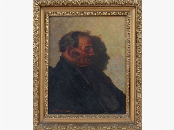 Corrado Michelozzi : Ritratto maschile 1911  - Asta Arte moderna e contemporanea - Associazione Nazionale - Case d'Asta italiane