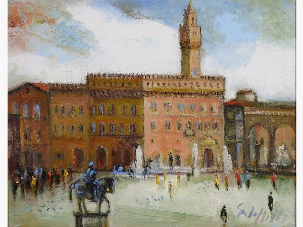 Emanuele Cappello : Veduta di Piazza della Signoria  - Asta Arte moderna e contemporanea - Associazione Nazionale - Case d'Asta italiane