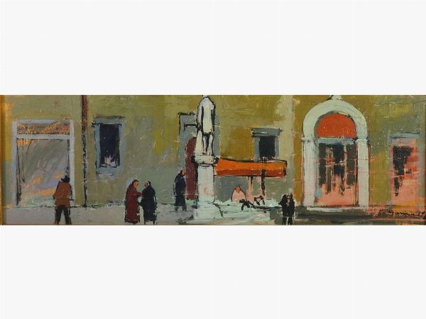Rodolfo Marma : Scorcio fiorentino 1969  - Asta Arte moderna e contemporanea - Associazione Nazionale - Case d'Asta italiane