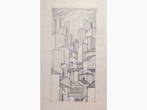 Anna Romano : Studi per Paesaggi architettonici e Ritratti  - Asta Arte moderna e contemporanea - Associazione Nazionale - Case d'Asta italiane