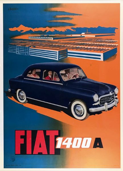 FIAT 1400 A  - Asta Manifesti d'Epoca - Associazione Nazionale - Case d'Asta italiane
