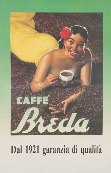 Boccasile Gino : CAFFE BREDA, DAL 1921 GARANZIA DI QUALITA  - Asta Manifesti d'Epoca - Associazione Nazionale - Case d'Asta italiane