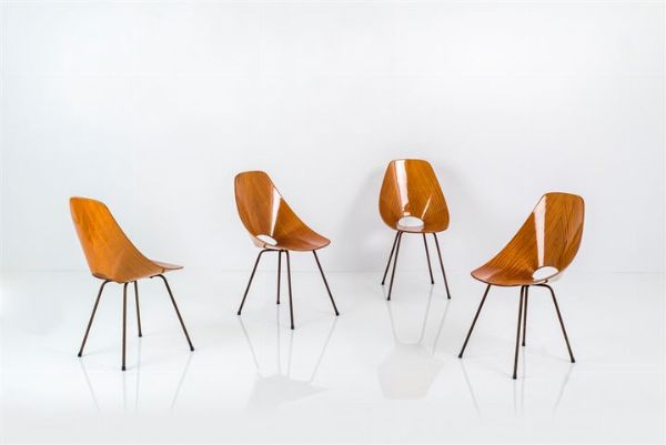 NOBILI VITTORIO : Quattro sedie mod. Medea  - Asta Design - Associazione Nazionale - Case d'Asta italiane