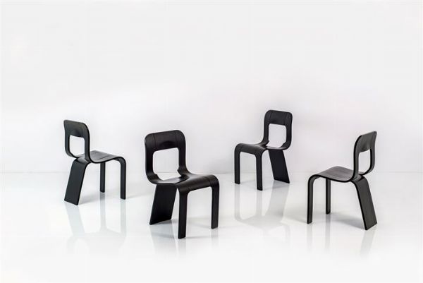 SABADIN GIGI : Quattro sedie mod. SCompensato  - Asta Design - Associazione Nazionale - Case d'Asta italiane