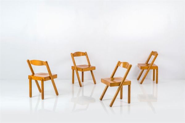 PAMIO ROBERTO  TOSO RENATO : Quattro sedie mod. Iva  - Asta Design - Associazione Nazionale - Case d'Asta italiane