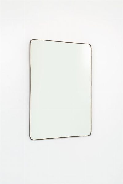 PRODUZIONE ITALIANA : Specchio con bordo in ottone verniciato  anni '50 cm 124x89  - Asta Design - Associazione Nazionale - Case d'Asta italiane