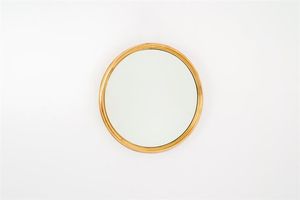 MAZZA SERGIO - Specchio con cornice in ottone lucido. Anni '60 diam cm 55