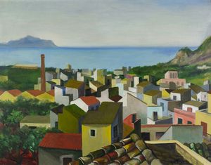 GUTTUSO RENATO (1912 - 1987) - Paesaggio di Bagheria.