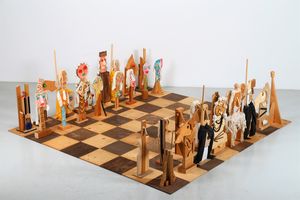 BAJ ENRICO (1924 - 2003) - Il gioco degli scacchi.