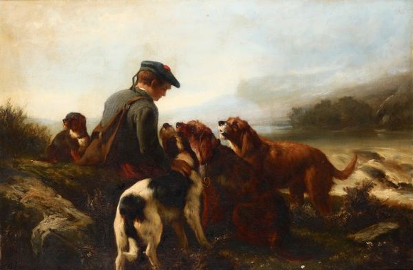 Sargent Noble John : Ragazzo con cani  - Asta Dipinti del XIX e XX secolo - Associazione Nazionale - Case d'Asta italiane