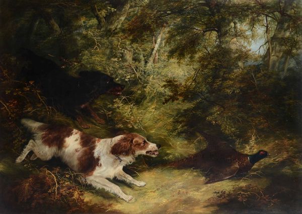 Armfield George Smith : Caccia con cani, 1869  - Asta Dipinti del XIX e XX secolo - Associazione Nazionale - Case d'Asta italiane