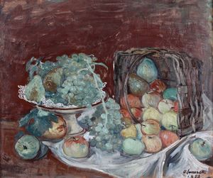 Saccorotti Oscar - Natura morta con cesto e mele, 1938