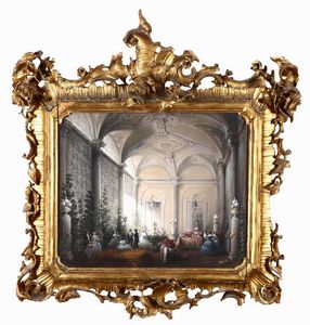 BOSSOLI CARLO - Scena dinterno, 1854, probabile Villa Serra