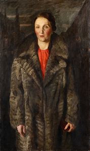 Gagliardo Alberto Helios - Ritratto di signora con pelliccia, 1939