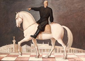 Gagliardo Alberto Helios - Ritratto di Mussolini a cavallo, 1937