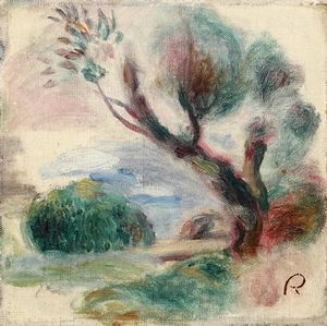 Pierre-Auguste Renoir (1841-1919) - Arbre  Cagnes, au loin la mer, 1896