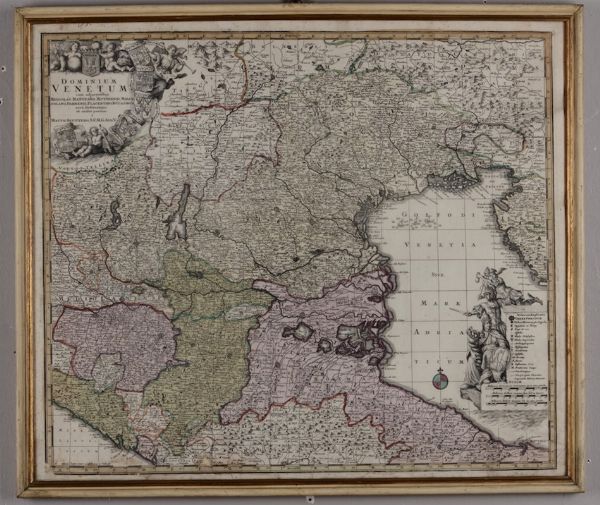 Matthaeum Seutter : Dominium Venetum, 1729  - Asta Vedute, Carte e Libri Rari - Associazione Nazionale - Case d'Asta italiane