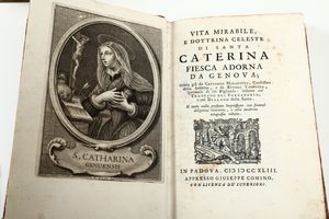 Lotto di 5 libri : Santa Caterina da Genova e altro  - Asta Vedute, Carte e Libri Rari - Associazione Nazionale - Case d'Asta italiane