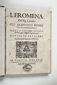 Biondi,Giovanni Francesco : L'eromena.Venezia,Pinelli,1629  - Asta Vedute, Carte e Libri Rari - Associazione Nazionale - Case d'Asta italiane
