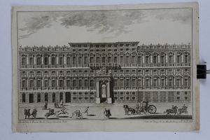 Torricelli/Guidotti/Giolfi - Veduta del palazzo di Marcello Durazzo in strada  Balbi. Genova seconda met XVIII