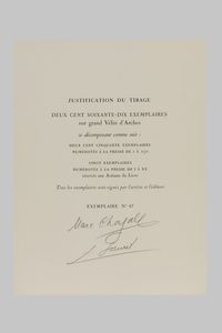 Chagall,Marc : Vitraux pour Jerusalem.Monte Carlo,Andr Sauret,1963  - Asta Vedute, Carte e Libri Rari - Associazione Nazionale - Case d'Asta italiane