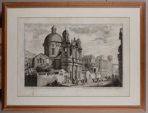 Giolfi-Guidotti - Veduta della Chiesa della Madonna del Rimedio guardando verso palazzo ducale. Fine secolo XVIII
