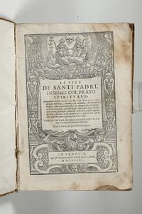 Verdizzotti,Giovan Mario - Le vite de'Santi Padri insieme col prato spirituale..Venezia,Guerra,1586