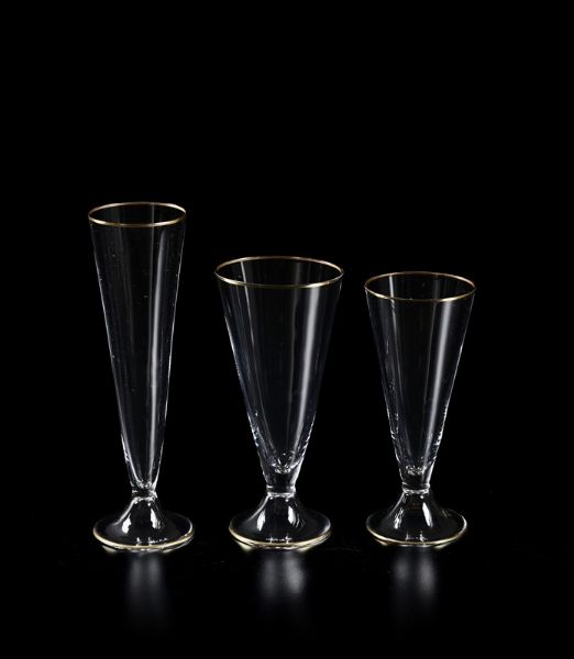 Servizio di bicchieri Calici Ovali Murano, design Carlo Moretti, 1976 circa  - Asta 	L'Art de la Table - Associazione Nazionale - Case d'Asta italiane
