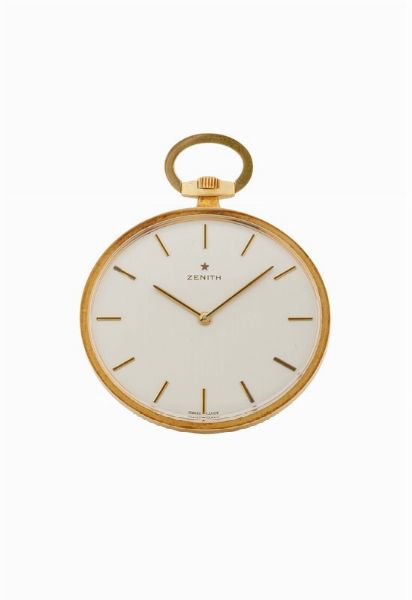 ZENITH : ZENITH, orologio da tasca, di forma ovale, in oro giallo 18K. Realizzato nel 1960 circa  - Asta Orologi da Polso e da Tasca - Associazione Nazionale - Case d'Asta italiane