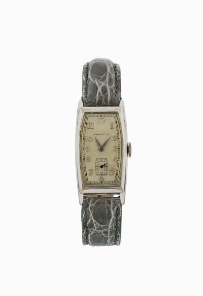 HAMILTON : HAMILTON, orologio laminato in oro bianco 14K. Realizzato nel 1920 circa  - Asta Orologi da Polso e da Tasca - Associazione Nazionale - Case d'Asta italiane